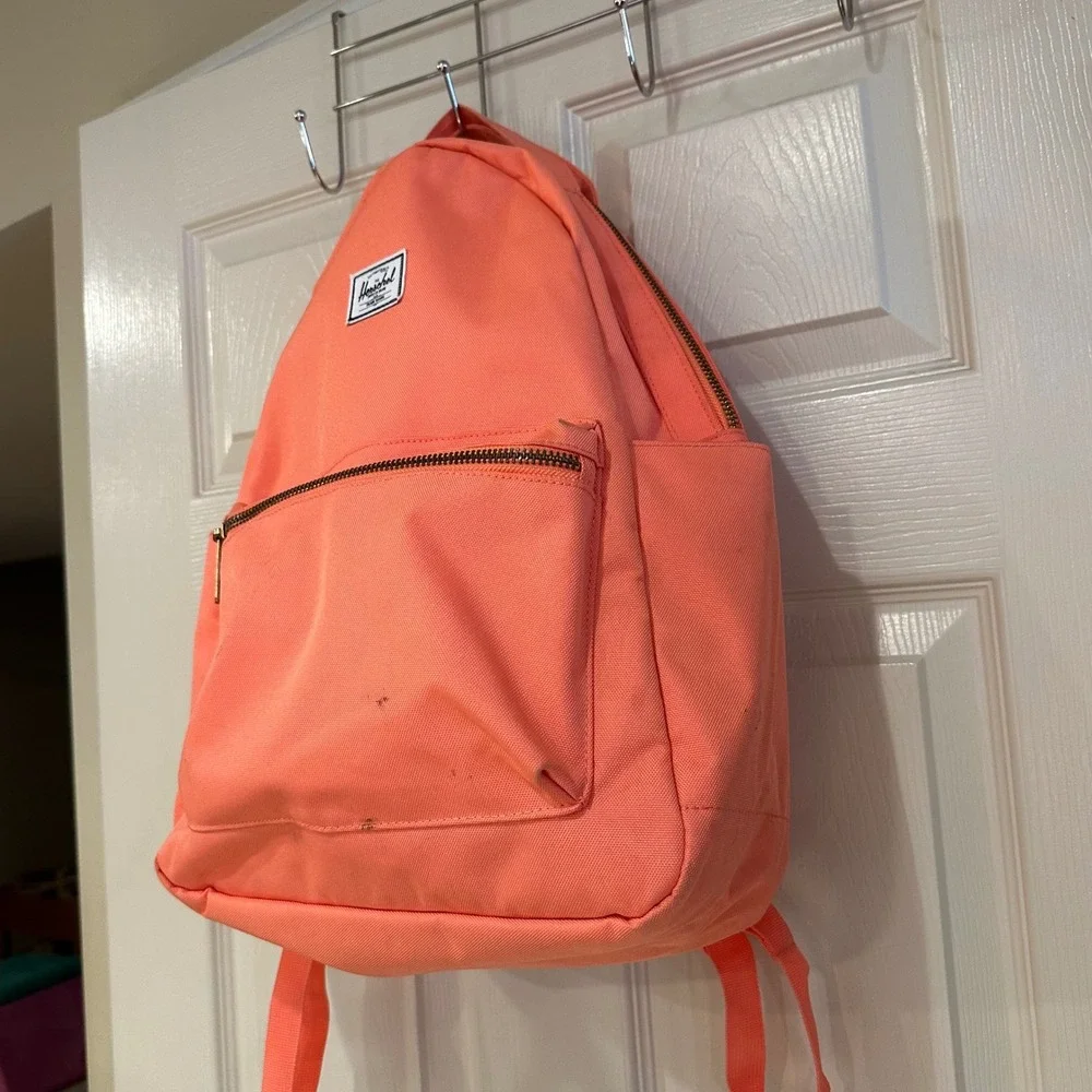 Herschel Supply Co Heritage Backpack Neon Coral Peach Canvas Daypack Bag